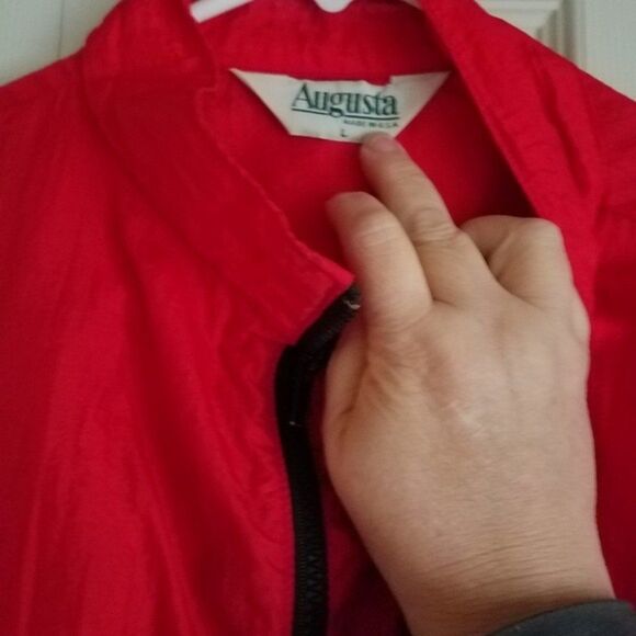 Augusta Red and Black Windbreaker Longsleeve Shirt Size Large - Picture 5 of 6